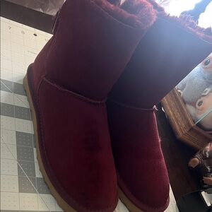 Cozy Burgundy Suede Boots